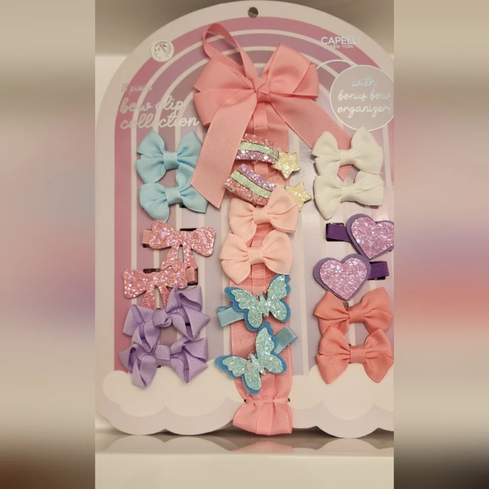 Capelli 18 PK Hair Bow Clips Set Of 3